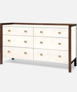 Made Goods Kennedy 60" Dresser Pristine And Walnut