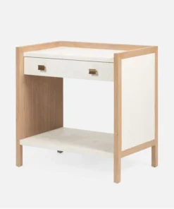 Made Goods Kennedy Double Nightstand Pristine And Bleached Oak New Arrivals