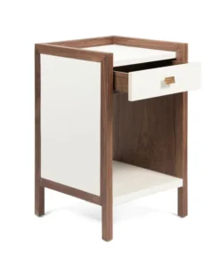 Made Goods Kennedy Single Nightstand Pristine And Walnut New Arrivals