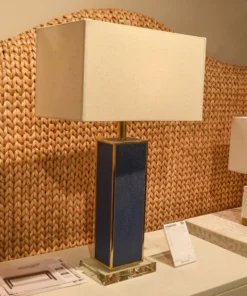 Made Goods Kingston Table Lamp Navy Faux Shagreen New Arrivals