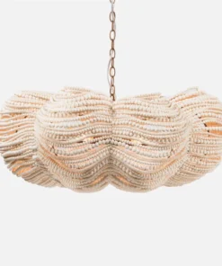 Made Goods New Arrivals Kira Chandelier White Wood Beads