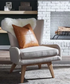 Made Goods Kody Square Pillow Set Aged Camel Leather