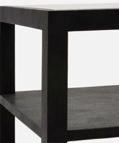 Made Goods Lafeu Side Table Single And Double Black Realistic Faux Shagreen New Arrivals