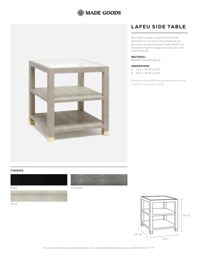 Made Goods New Arrivals Lafeu Side Table Single And Double Sand Realistic Faux Shagreen 2 Made Goods New Arrivals Lafeu Side Table Single And Double Sand Realistic Faux Shagreen