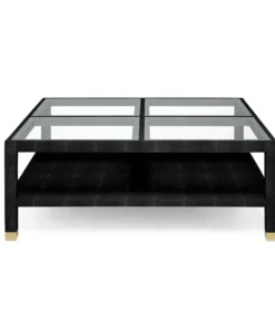 Made Goods New Arrivals Lafeu Square Coffee Table Black Faux Shagreen
