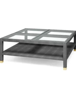 Made Goods Lafeu Square Coffee Table Cool Gray Faux Shagreen New Arrivals