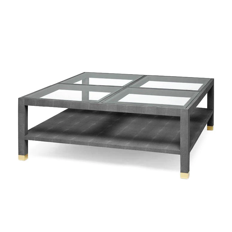 Made Goods Lafeu Square Coffee Table Cool Gray Faux Shagreen New Arrivals 1 Made Goods Lafeu Square Coffee Table Cool Gray Faux Shagreen New Arrivals