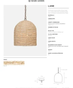 Made Goods Lane Pendant Raffia New Arrivals
