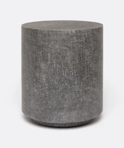 Made Goods New Arrivals Leonia Stool Charcoal Faux Linen