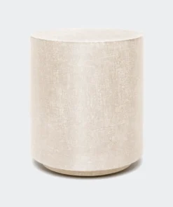 Made Goods Leonia Stool Warm Silver Faux Linen New Arrivals