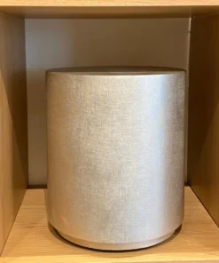 Made Goods Leonia Stool Warm Silver Faux Linen New Arrivals