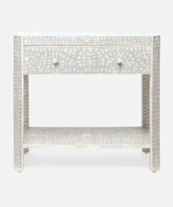 Made Goods Lexi Double Nightstand Natural Bone And Gray Resin New Arrivals