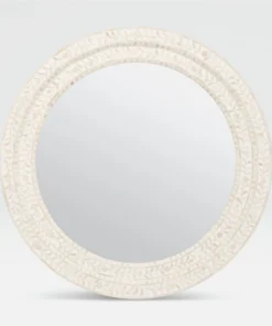 Made Goods Lexi Mirror 38" Natural Bone And White Resin