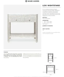 Made Goods Lexi Double Nightstand Natural Bone And Gray Resin New Arrivals