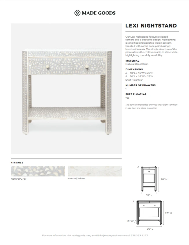 Made Goods New Arrivals Lexi Double Nightstand Natural Bone And White Resin 4 Made Goods New Arrivals Lexi Double Nightstand Natural Bone And White Resin