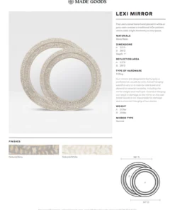 Made Goods New Arrivals Lexi Mirror 38" Natural Bone And Gray Resin