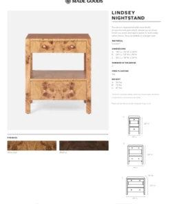 Made Goods New Arrivals Lindsey Mid-Size Nightstand Olive Ash Veneer