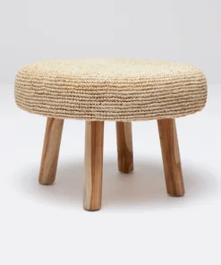 Made Goods New Arrivals Luna Stool Large Bleached Raffia