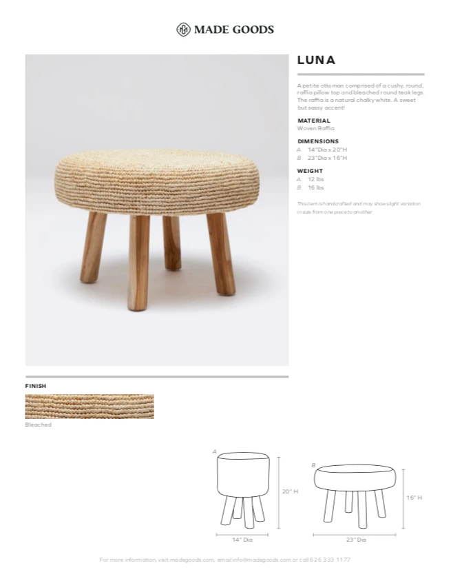 Made Goods New Arrivals Luna Stool Large Bleached Raffia 2 Made Goods New Arrivals Luna Stool Large Bleached Raffia