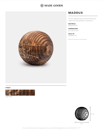 Made Goods Maddux Wood Ball Set 7 Made Goods Maddux Wood Ball Set