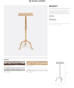 Made Goods New Arrivals Maddy Drinks Table Gold Twisted Iron