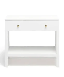 Made Goods Maris Double Nightstand Designer White Faux Belgian Linen New Arrivals