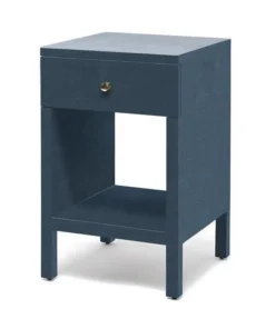 Made Goods New Arrivals Maris Single Nightstand True Navy Faux Belgian Linen