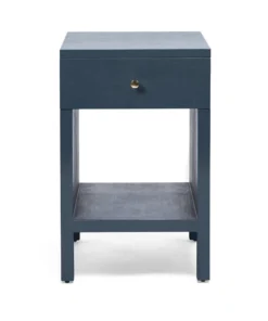 Made Goods New Arrivals Maris Single Nightstand True Navy Faux Belgian Linen