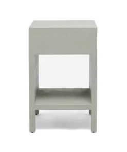 Made Goods New Arrivals Maris Single Nightstand Light Grey Faux Belgian Linen