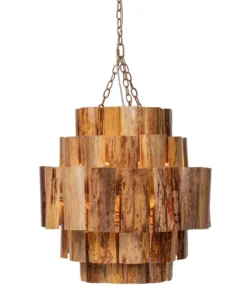 Made Goods Marjorie Chandelier Dark Natural Banana Bark