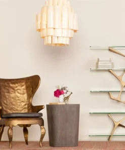 Made Goods Marjorie Chandelier Resin Coated Banana Bark New Arrivals