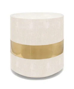 Made Goods New Arrivals Maxine Side Table Brass And Snow Faux Shagreen