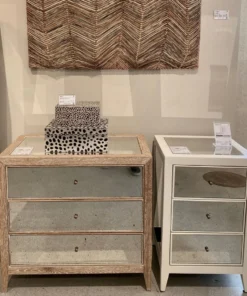 Made Goods Mia Single Nightstand French Gray Vintage Faux Shagreen New Arrivals