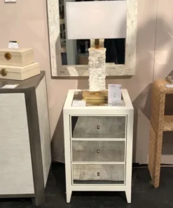 Made Goods Mia Single Nightstand Pristine Vintage Faux Shagreen