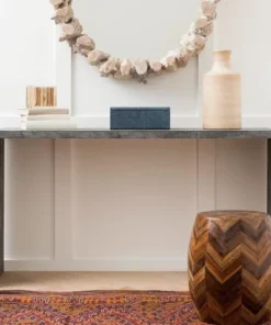 Made Goods New Arrivals Harlow Narrow Console Cool Grey Faux Shagreen