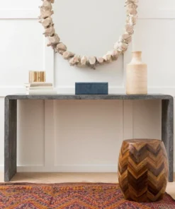 Made Goods New Arrivals Harlow 48" Console Cool Gray Faux Shagreen