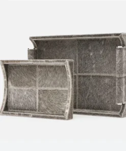 Made Goods Nate Tray Set Gray Hair On Hide