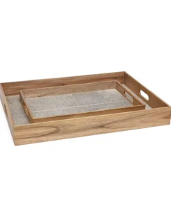 Made Goods Pace Tray Set Grey Hair On Hide New Arrivals