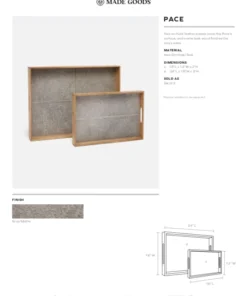 Made Goods Pace Tray Set Grey Hair On Hide New Arrivals