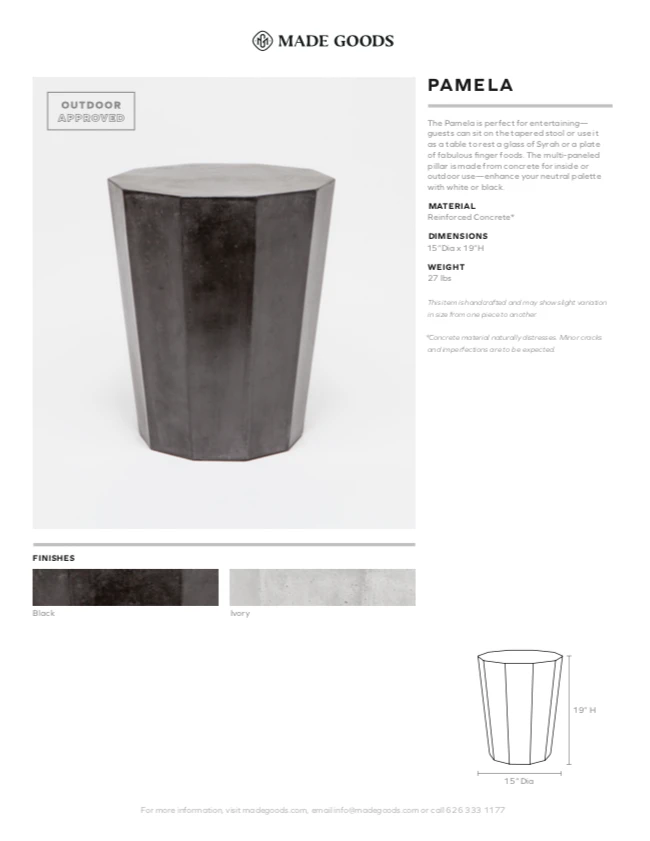 Made Goods Pamela Stool Black Concrete 2 Made Goods Pamela Stool Black Concrete