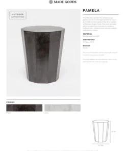 Made Goods Pamela Stool Ivory Concrete New Arrivals