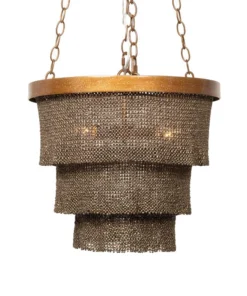 Made Goods New Arrivals Patricia Chandelier Small Bronze Coco Beads And Gold Metal