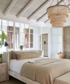 Made Goods New Arrivals Patricia Chandelier Natural Coco Beads And Silver Metal