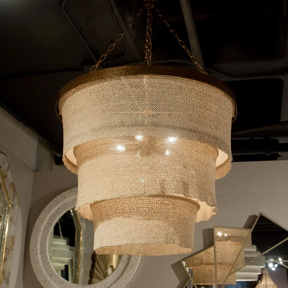 Made Goods New Arrivals Patricia Chandelier Natural Coco Beads And Gold Metal 4 Made Goods New Arrivals Patricia Chandelier Natural Coco Beads And Gold Metal