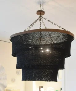 Made Goods Patricia Oval Chandelier Black Coco Beads And Brass