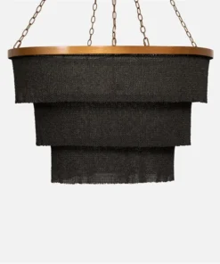 Made Goods Patricia Oval Chandelier Black Coco Beads And Brass