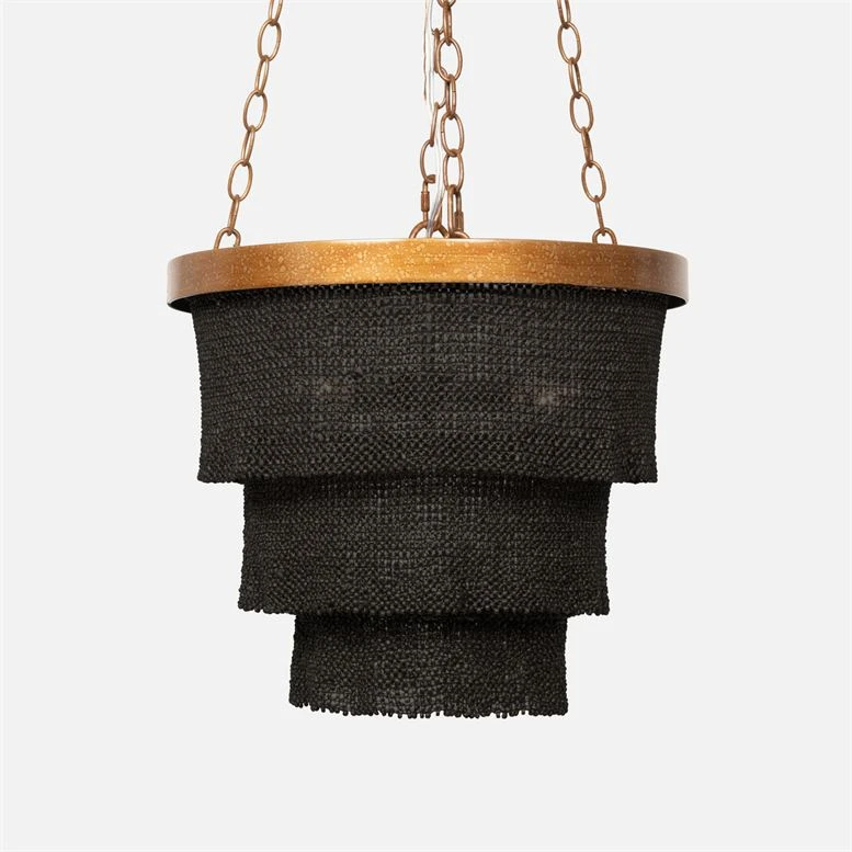 Made Goods Patricia Chandelier Small Black Coco Beads And Gold New Arrivals 1 Made Goods Patricia Chandelier Small Black Coco Beads And Gold New Arrivals