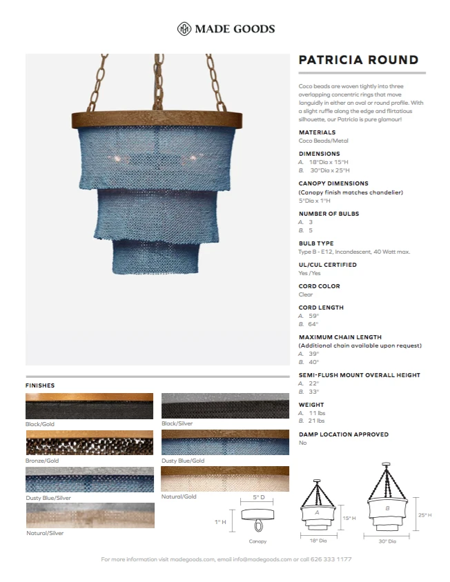 Made Goods Patricia Chandelier Small Black Coco Beads And Gold New Arrivals 4 Made Goods Patricia Chandelier Small Black Coco Beads And Gold New Arrivals