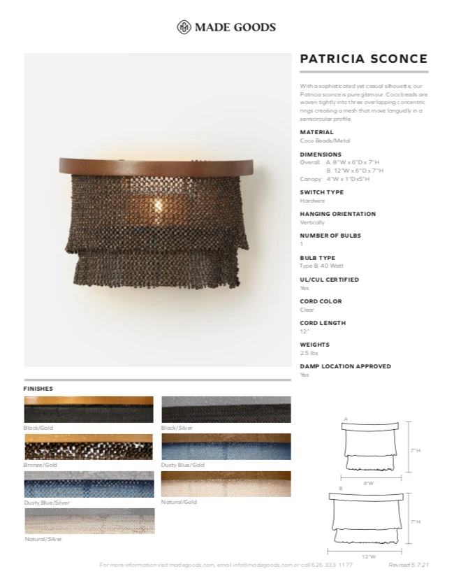 Made Goods Patricia Sconce Natural And Gold Wide 2 Made Goods Patricia Sconce Natural And Gold Wide