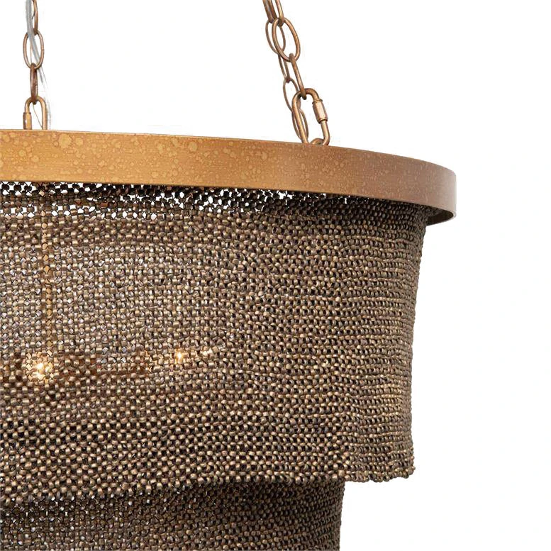 Made Goods Patricia Chandelier Bronze Coco Beads And Gold Metal 6 Made Goods Patricia Chandelier Bronze Coco Beads And Gold Metal